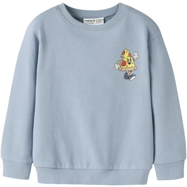 NAME IT MINI sweater met backprint - lichtblauw