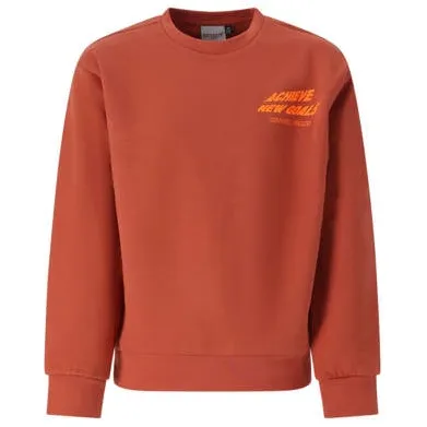 Retour Jeans rechtvallende sweater met backprint - oranjerood Backprint