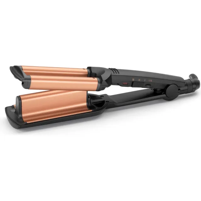 Babyliss wafeltang Deep Waves krultang - W2447E zwart/brons
