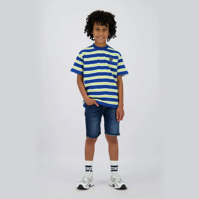 Vingino T-shirt blauw gestreept Seascape blue