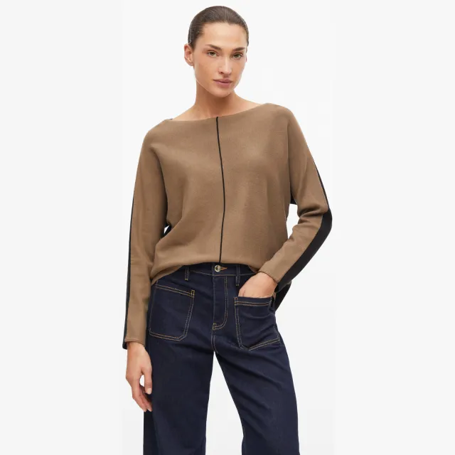 S.Oliver BLACK LABEL gebreide trui Beige/ zwart