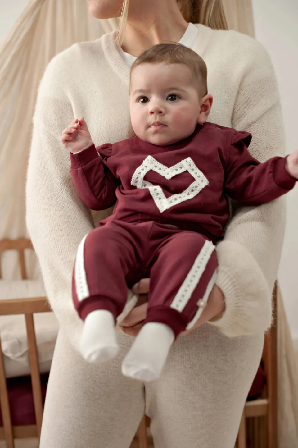 Feetje sweater My Little Love - bordeaux/wit, foto 7