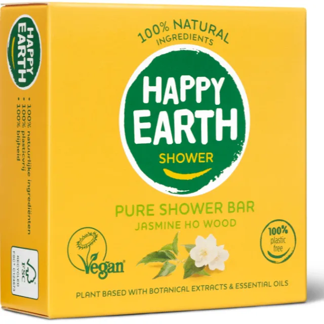 Happy Earth Pure Shower Bar Jasmine Ho Wood