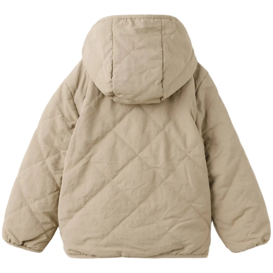 Mango gewatteerde winterjas beige met capuchon, foto 3