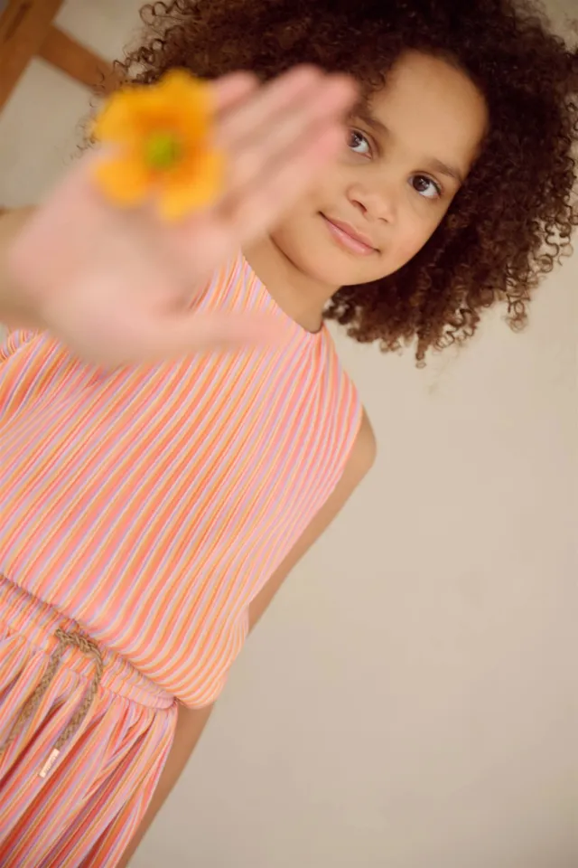 Nono gestreepte zomerjurk oranje, foto 3