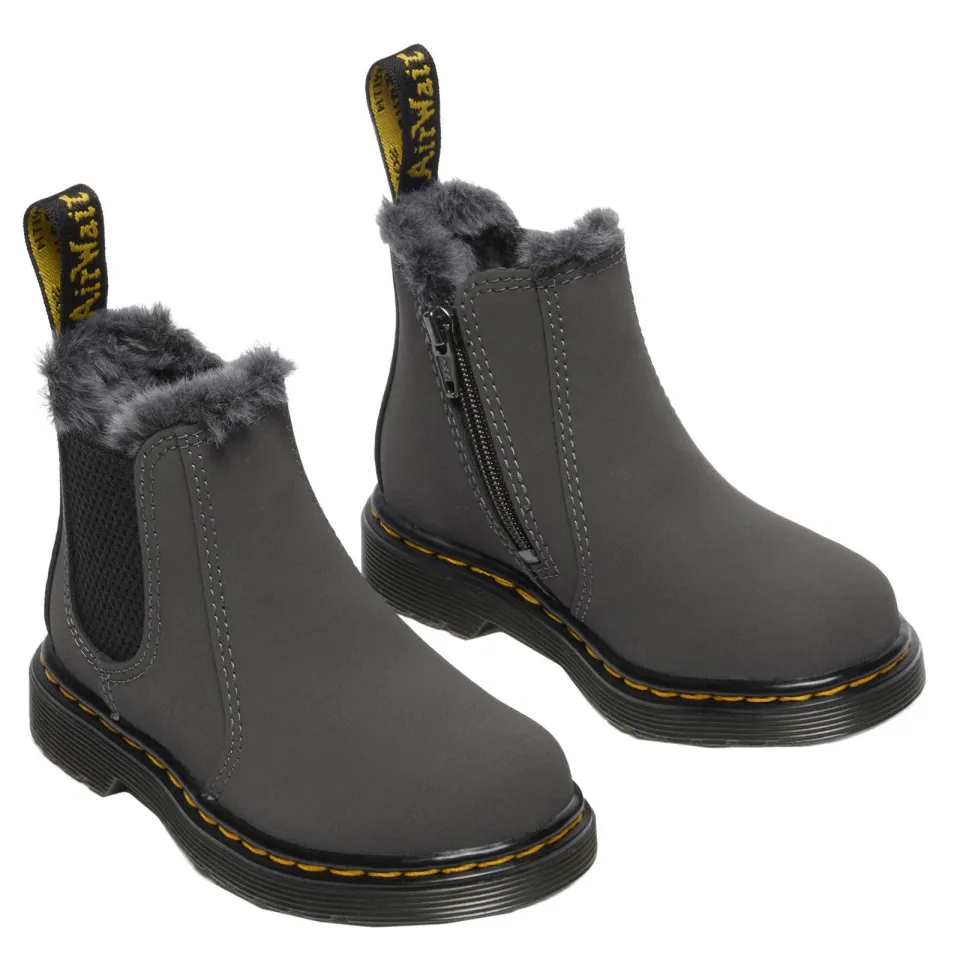 Dr. Martens 2976 Leonore gevoerde suède enkelboots Gunmetal Soho Buck kleuter, foto 2