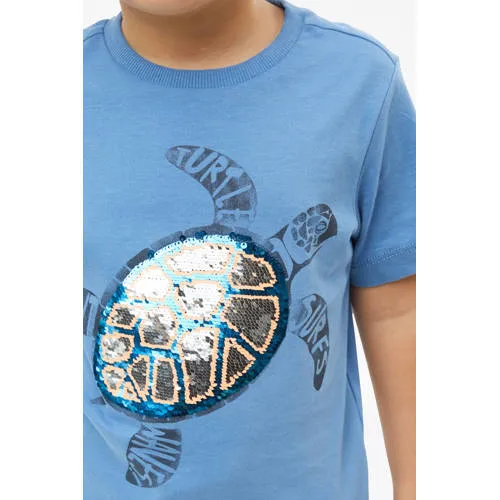 S.Oliver T-shirt blauw met pailletten, foto 6
