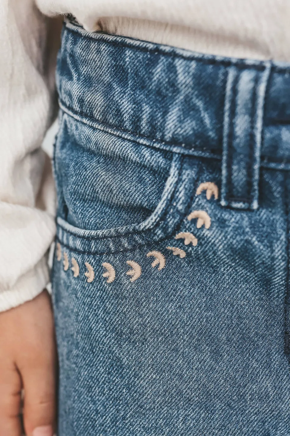 Your Wishes wide leg medium blue denim, foto 5