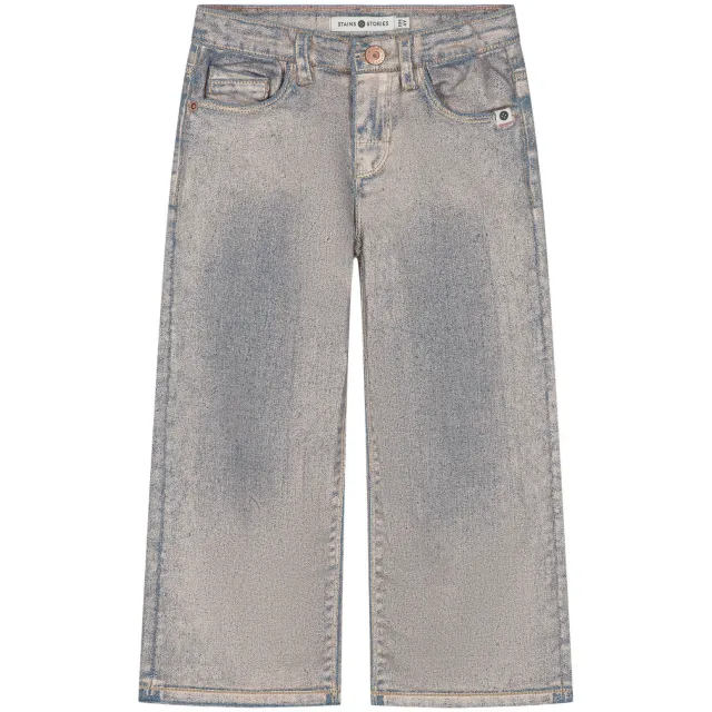 Stains&Stories wide leg jeans - roze Rosé/blauw