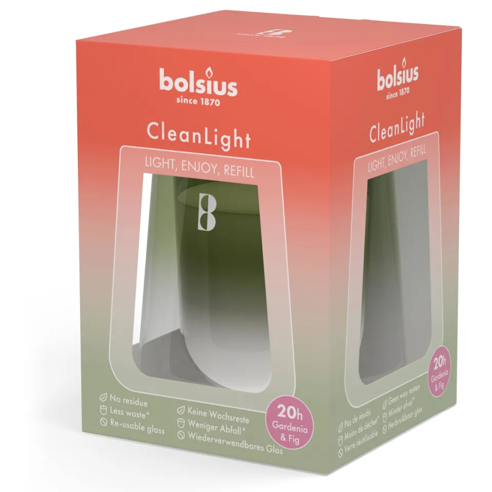 Bolsius CleanLight geurkaars starterkit Gardenia & Fig groen, foto 8