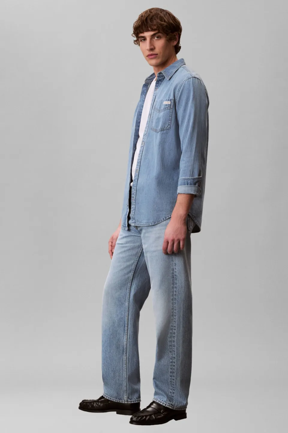 Calvin Klein JEANS 90s straight leg jeans - lichtblauw, foto 3