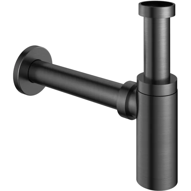 Hotbath Wastafel Sifon Hotbath Gal Rond Geborsteld Gunmetal PVD