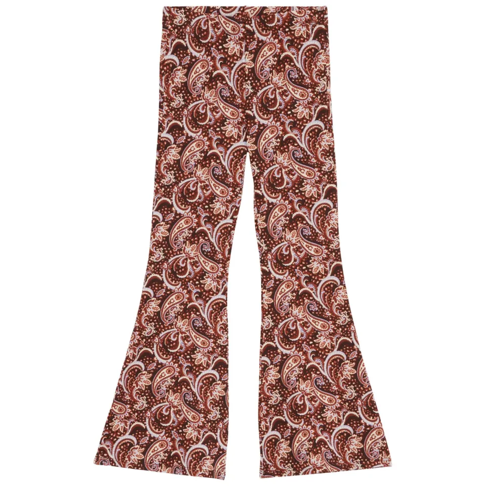WE Fashion flared legging bruin met print, foto 2