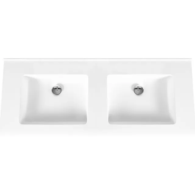 Boss & Wessing Wastafel BWS Veroni 45.5x154 cm Zonder Kraangaten Solid Surface Wit