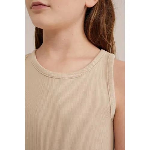 WE Fashion mouwloze top ribgebreid beige, foto 8