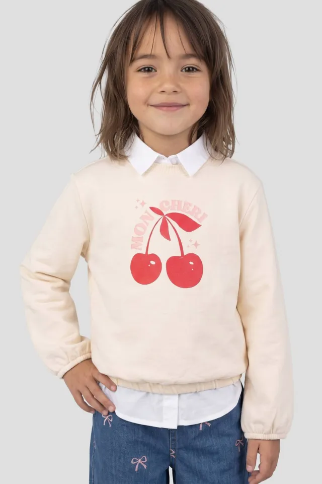 Orange Stars rechtvallende sweater met print - ecru, foto 4