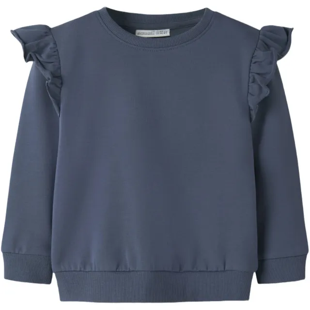 NAME IT MINI sweater met ruches - blauw