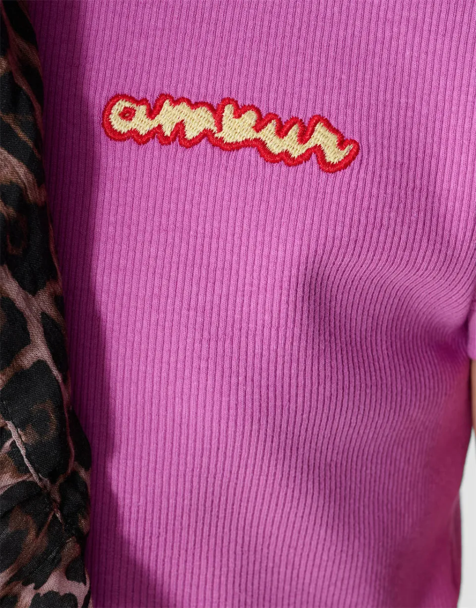 Shoeby rib T-shirt paars, foto 8