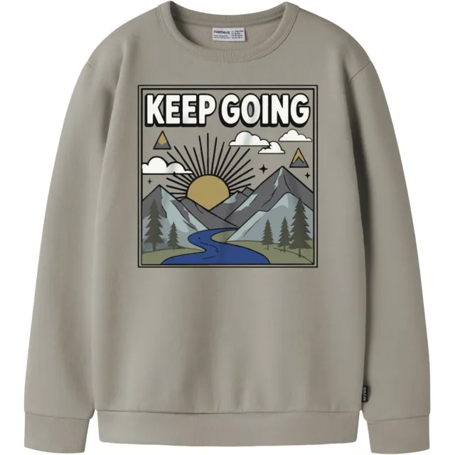 NAME IT KIDS sweater met print - grijsgroen