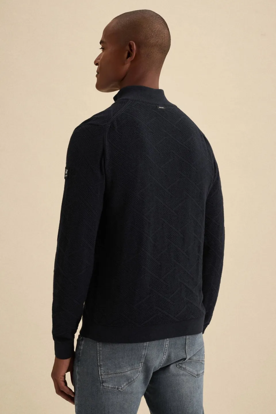 Vanguard katoenen regular fit gebreide trui - donkerblauw, foto 4