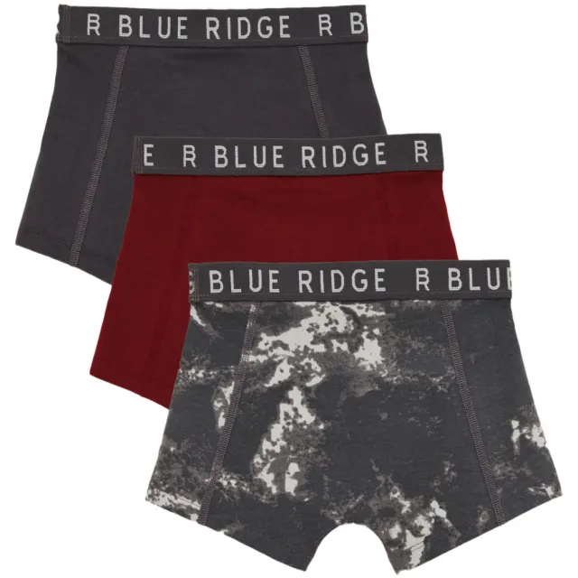 WE Fashion Blue Ridge boxershort donkerrood antraciet set van 3 Donkerrood/antraciet/beige