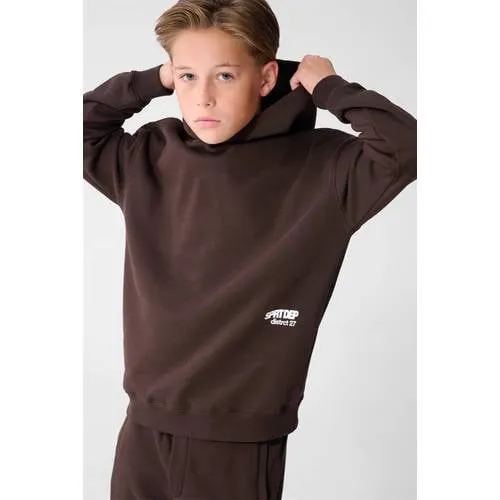 Shoeby hoodie met logo - donkerbruin, foto 3
