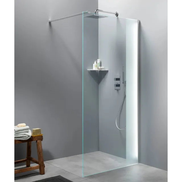 Boss & Wessing Inloopdouche BWS Free Time 100x200 cm Timeless Coating Met Strook Matglas Chroom