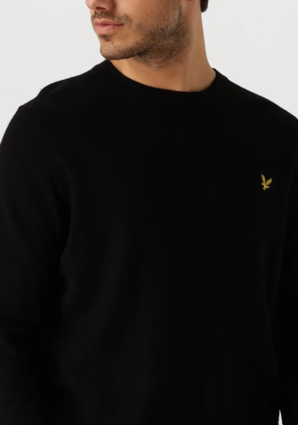 Lyle & Scott Heren Truien & Vesten Cotton Merino Crew Neck Jumper - Zwart, foto 6
