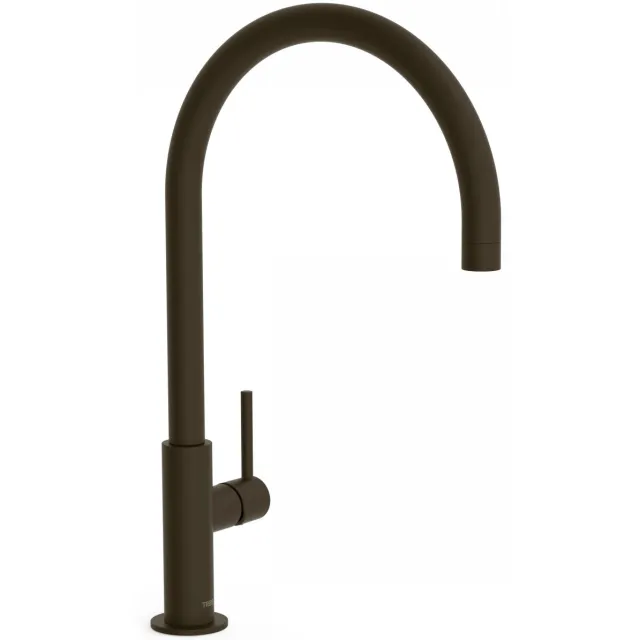 Tres Keukenmengkraan Tres Study Exclusive 1-Hendel Uitloop Gebogen 26 cm Rond Zwart Brons