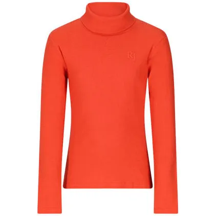 Retour Jeans rechtvallende top met col koraalrood