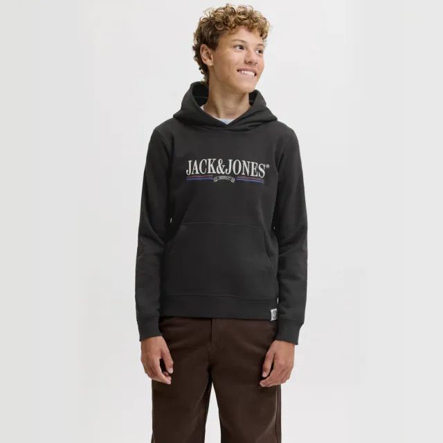 Jack & Jones JUNIOR hoodie met logo - zwart