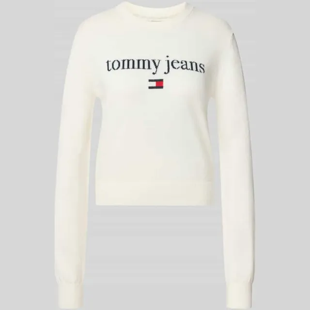 Tommy Jeans Regular fit pullover van katoenmix Wit