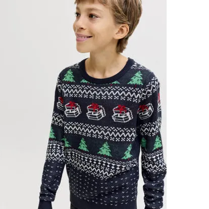 Jack & Jones JUNIOR kersttrui donkerblauw, foto 3