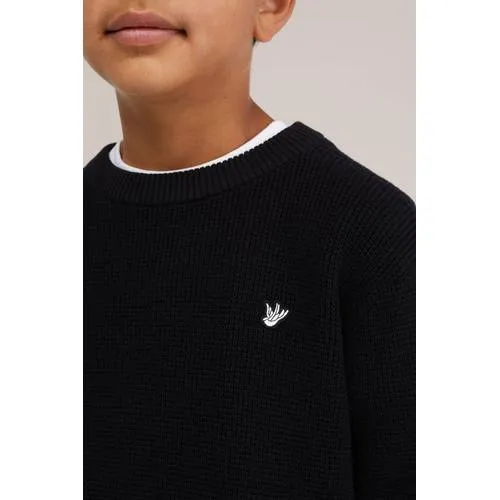 WE Fashion katoenen gebreide trui - zwart, foto 4