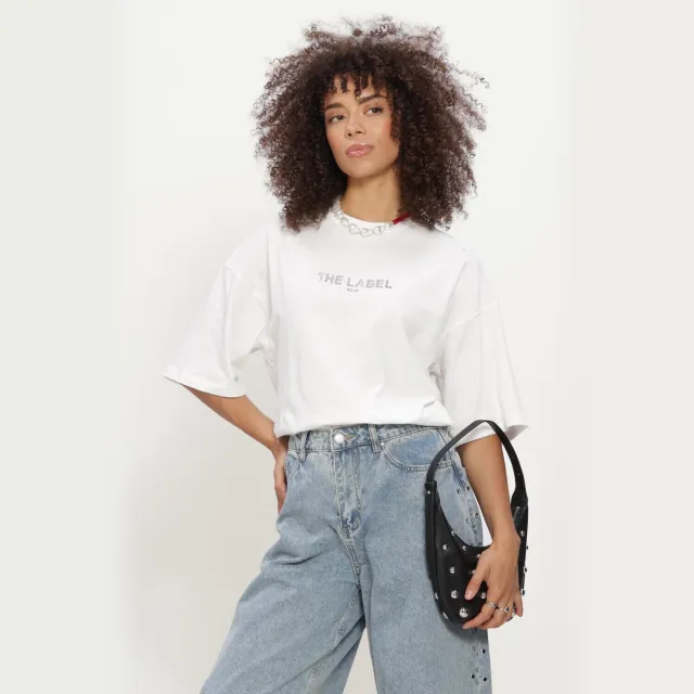 Alix The Label Dames Tops & T-shirts Ladies Knitted The Label T-shirt - Wit Soft white