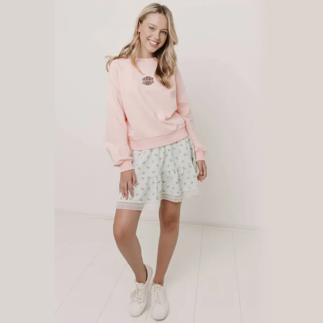 Frankie&Liberty sweater met backprint lichtroze