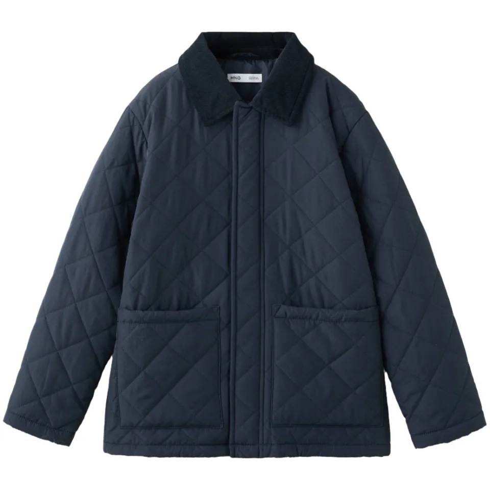 Mango winterjas marineblauw, foto 2