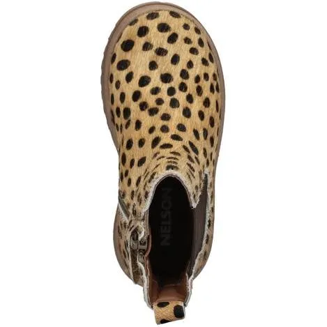 Nelson Kids enkelboots met profielzool en dierenprint - beige/zwart, foto 3