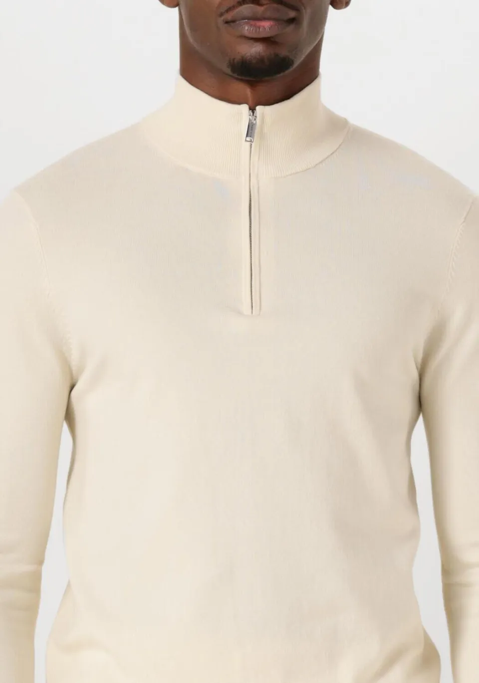 Profuomo Heren Truien & Vesten Half Zip Luxury Basic - Wit, foto 4