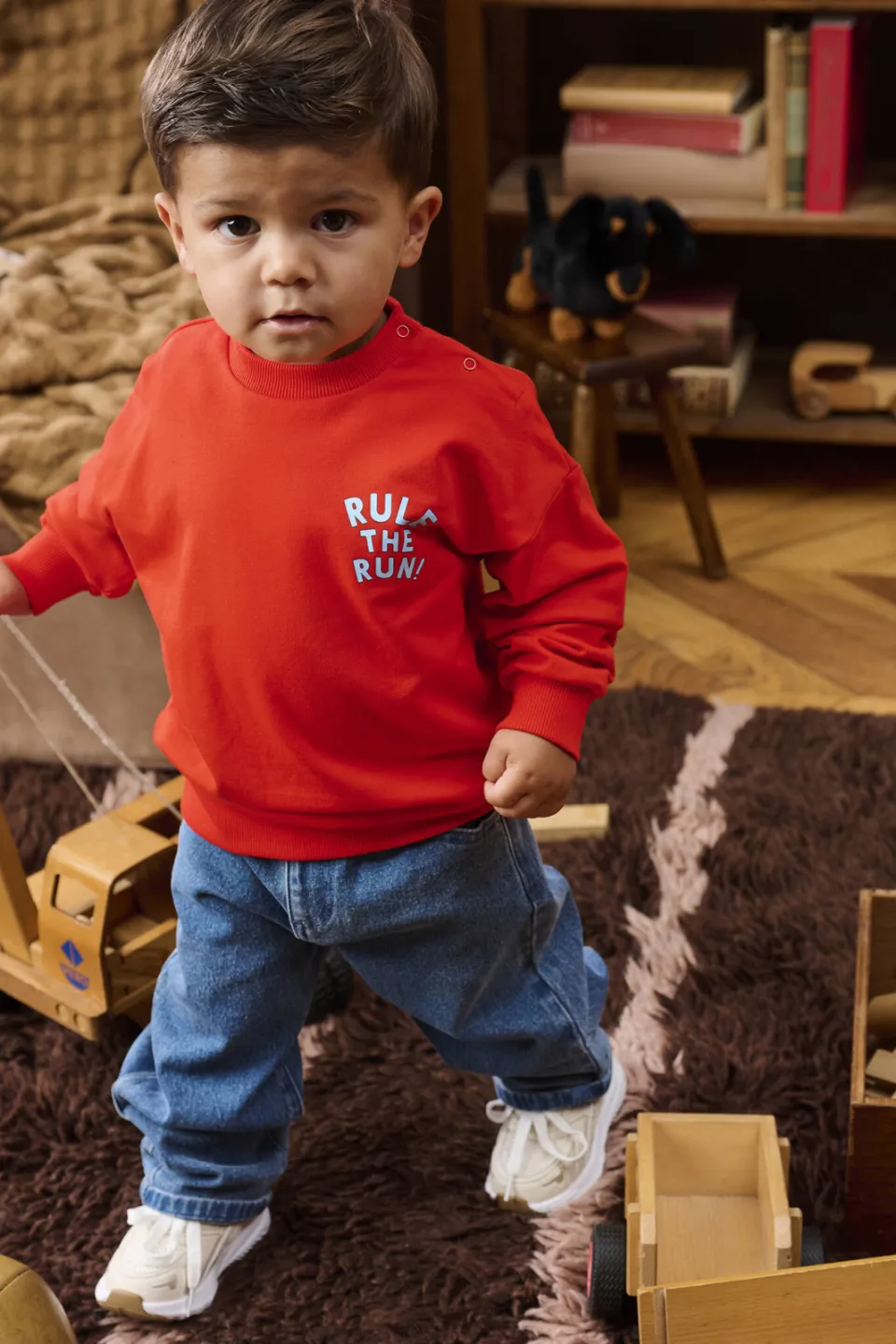Z8 mini sweater Deen met backprint rood, foto 6