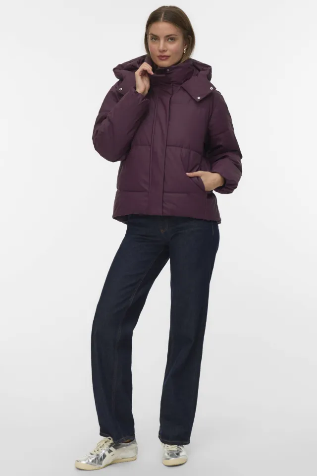 Vero Moda VMGRETAKYLIE gewatteerde jas donkerpaars