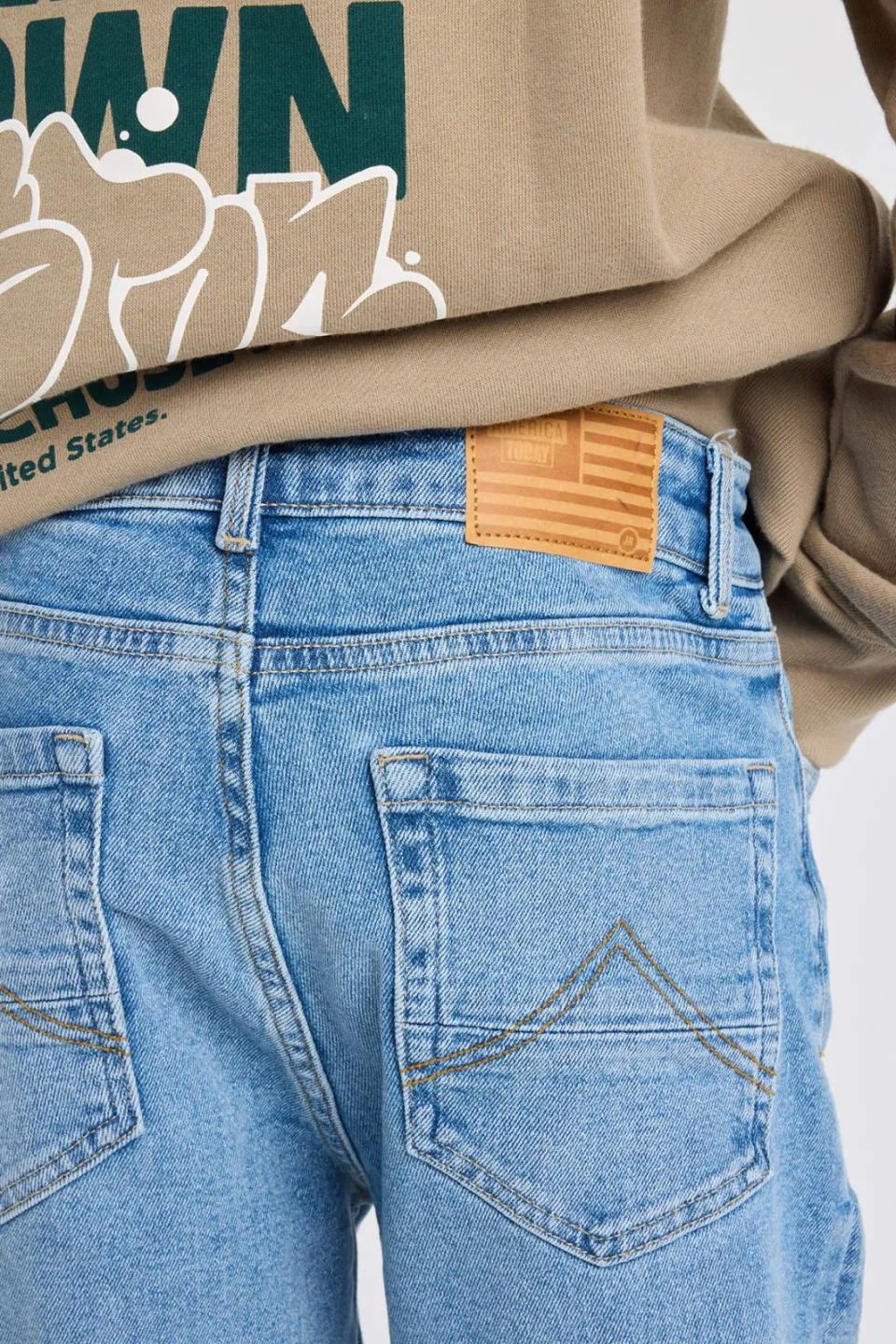 America Today regular fit jeans light blue denim, foto 4