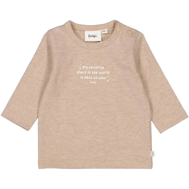 Feetje longsleeve taupe gestreept, foto 2