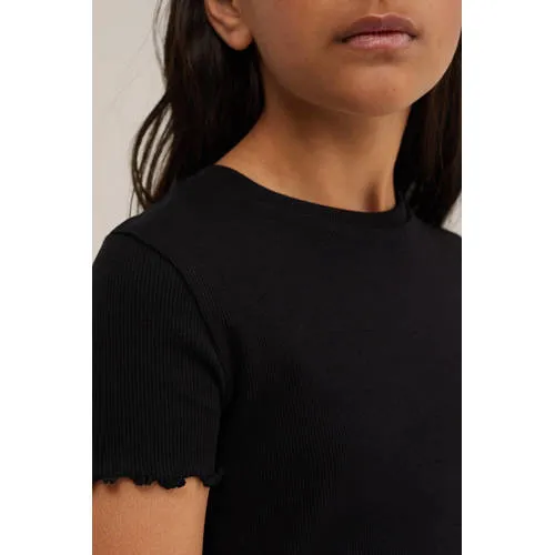 WE Fashion t-shirt met ruches zwart, foto 4