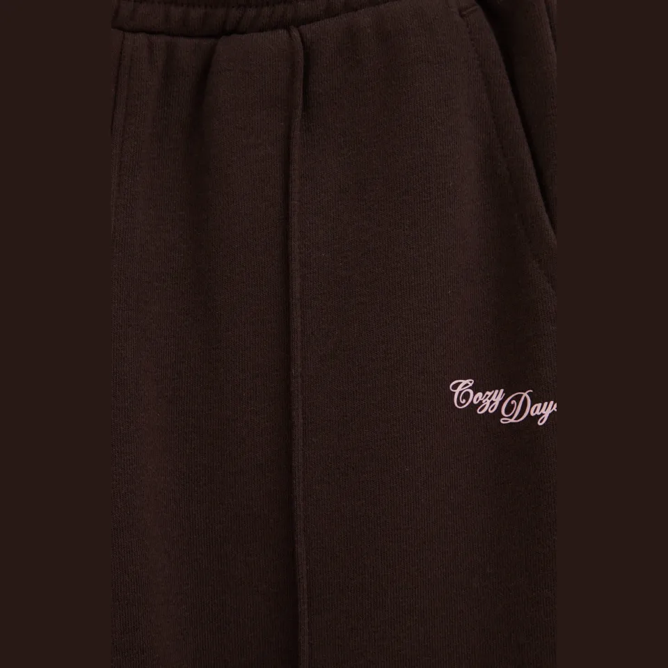 WE Fashion wide leg sweatpants donkerbruin, foto 5