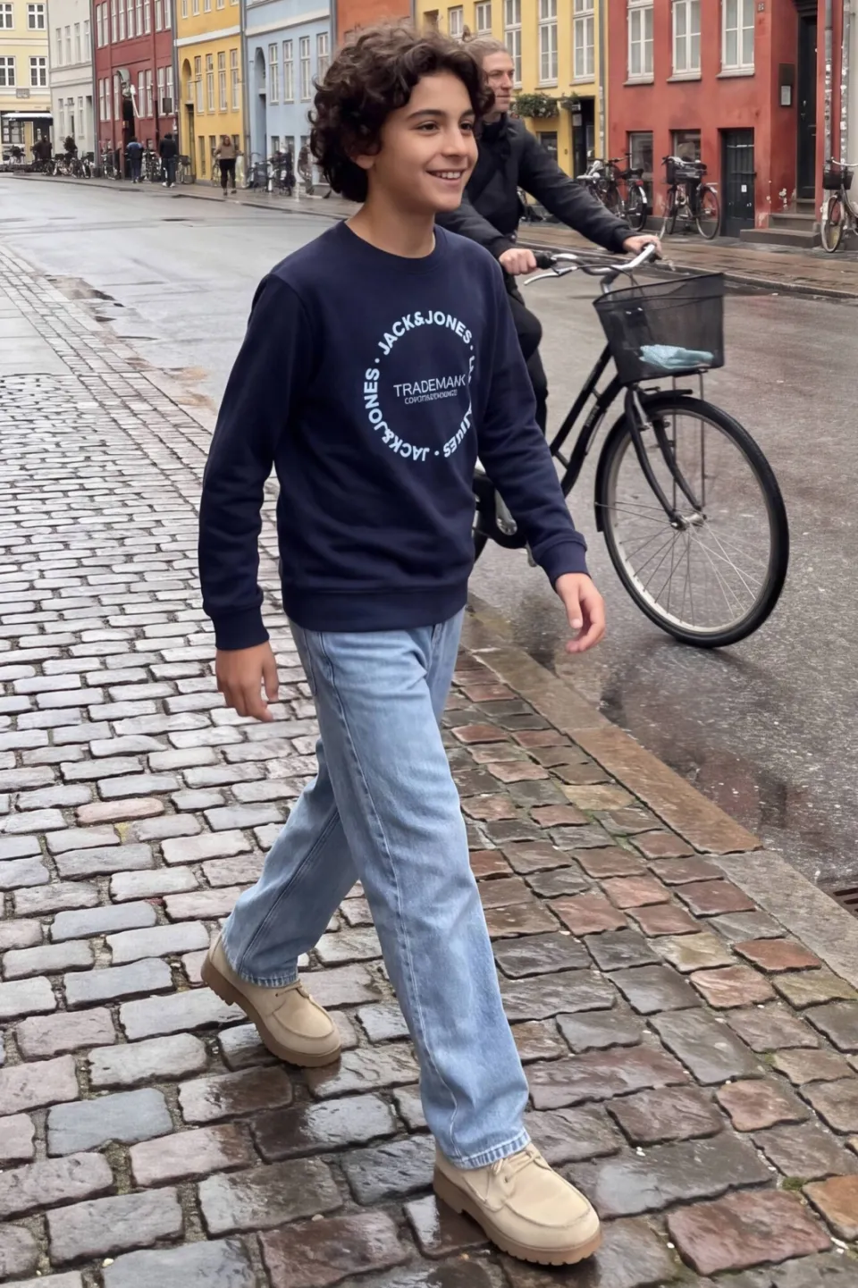 Jack & Jones JUNIOR sweater met tekst - donkerblauw, foto 4