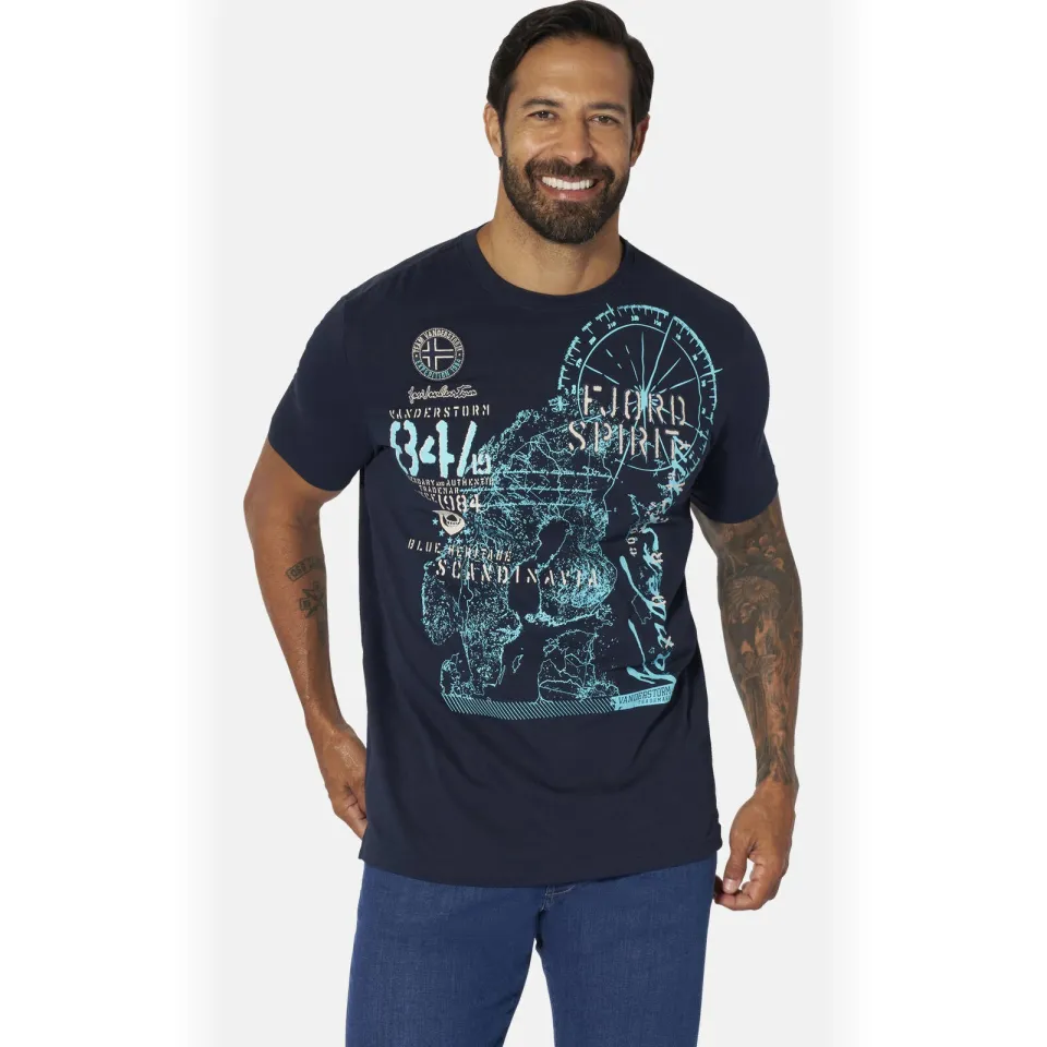 Jan Vanderstorm Dominik t-shirt donkerblauw