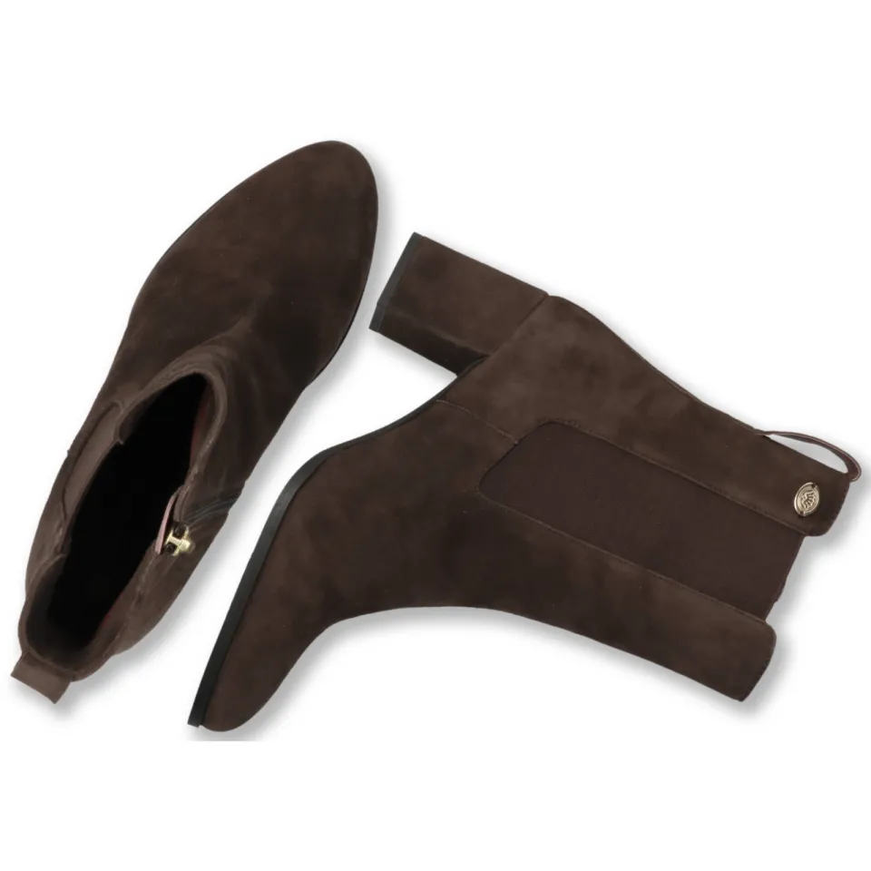 Fred de la Bretoniere Chelsea leren chelsea boots met hak - donkerbruin, foto 4