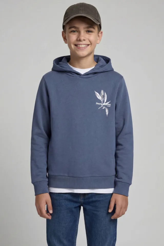JJ Rebel JUNIOR hoodie met backprint - blauw