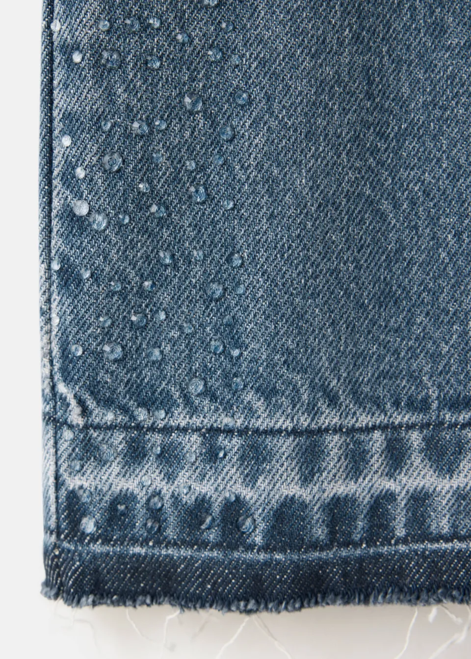 Mango Kids straight leg jeans met strass-steentjes en print - middelblauw middenblauw, foto 2